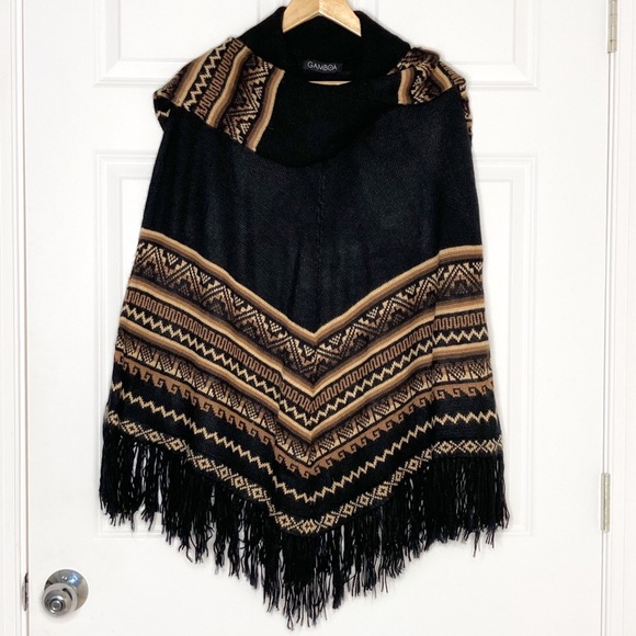 Alpaca Wool Poncho Made in Peru One Size Fits Most - Picture 2 of 5